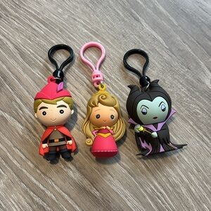 NWOT Disney Sleeping Beauty bag charms keychains